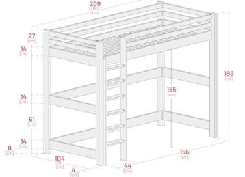 Rockwood® Hoogslaper Brecht Wit met  bureau, Ophalen of Verzenden, Nieuw