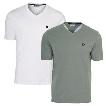 Donnay Donnay Heren - 2-Pack - V-neck T-Shirt Berno - Wit &, Verzenden, Nieuw