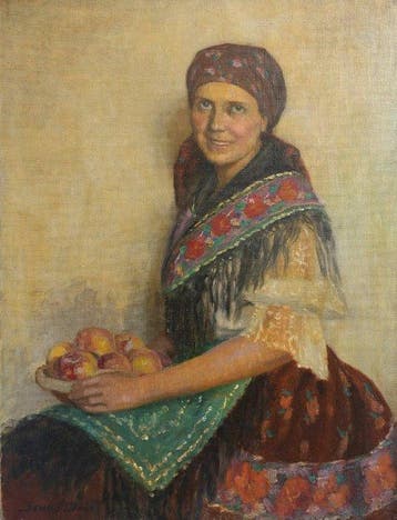 Szabó Dezs (1888-1971) - Woman with a Bowl of Apples