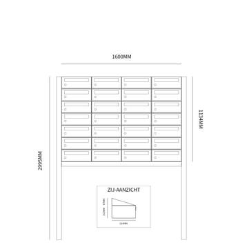 Brievenbusunit Hive set vrijstaand 4-breed, 7-hoog -, Verzenden, Nieuw