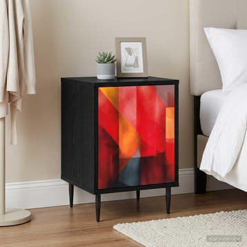 vidaXL Nachtkastje HEESCH 2 st Zwart eiken 36 x 33 x 51 cm, Minder dan 45 cm, Verzenden, Nieuw, Minder dan 55 cm