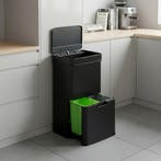 Sensorprullenbak Venna 72 liter 82,5x42x32 cm zwart [en.casa, Verzenden, Nieuw