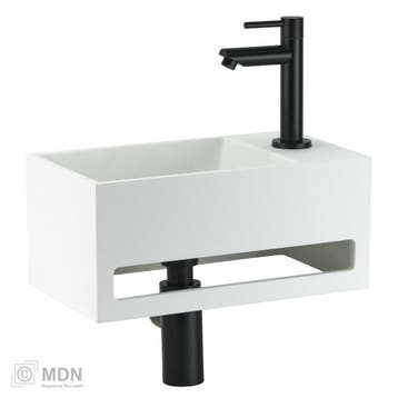 Fonteintje solid surface mat wit rechts, Verzenden, Nieuw