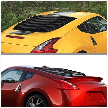 SK-Import Achter Window Louvers Zwart Nissan 370Z, Achterklep, Nieuw, Ophalen of Verzenden, Achter