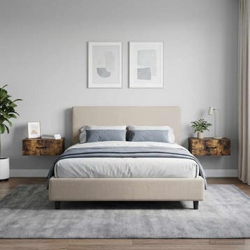 vidaXL Wandbeugel Bedkast 2 st Gerookt eiken 49 x 34,5 x 20, Minder dan 45 cm, Verzenden, Nieuw, Minder dan 55 cm