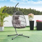 Hangstoel Edeng met standaard grijs 196x110x95 cm [en.casa], Verzenden, Nieuw