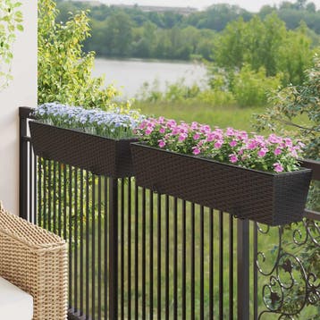 vidaXL Reling 2 st Zwart 80 x 17 x 17 cm Metaal, Tuin en Terras, Minder dan 30 cm, Verzenden, Minder dan 60 cm, Nieuw