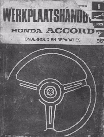 1985 Honda Accord Werkplaatshandboek onderhoud reparatie, Verzenden