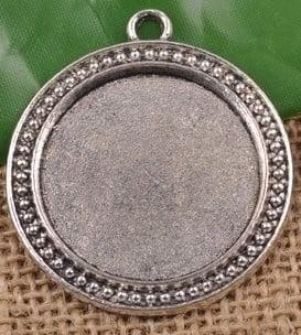 Camée of Cabochon houder setting tray Ø 30mm antiek zilve., Ophalen of Verzenden, Nieuw, Overige typen