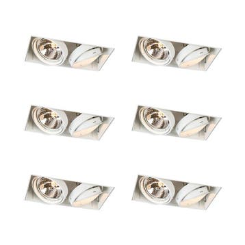 Set van 6 Inbouwspot wit draai- en kantelbaar G53 AR111, Verzenden, Nieuw