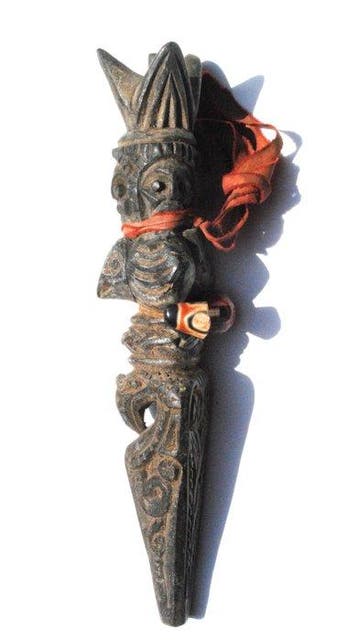 Phurba, kunstvol gegraveerd, sjamaan, 24 cm, ritueel,, Antiek en Kunst