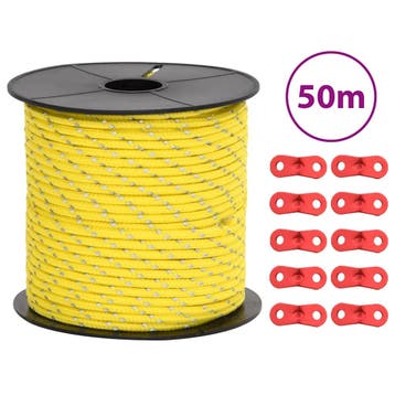 vidaXL Tentscheerlijn met reflecterende strips en spanners, Caravans en Kamperen, Verzenden, Nieuw