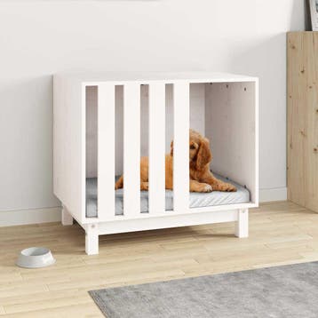 vidaXL Hondenhuis Wit 60 x 45 x 57 cm, Verzenden, Nieuw