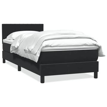 vidaXL Boxspring met matras fluweel zwart 90x210 cm, Verzenden, Nieuw, Zwart, Stof
