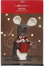 DIYkit Pakket Hobbyset Kerstmuis van vilt 30 cm zelf maken, Hobby en Vrije tijd, Ophalen of Verzenden, Nieuw