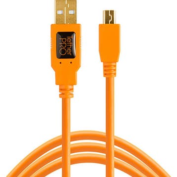 TetherTools TetherPro USB 2.0 To Mini-B 5-PIN 30cm HV Orange, Ophalen of Verzenden, Nieuw