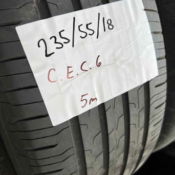 2 x Continental EcoContact 6 235-55-18 Zomerbanden 5mm, 18 inch, Gebruikt, Ophalen of Verzenden, 235 mm
