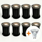 8-Stuks | LED Grondspot GU10 rond | Rhodos | RVS | IP66, Ophalen of Verzenden, Nieuw, Plafondspot of Wandspot, Led