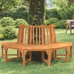 vidaXL Boombank halfrond Ø208 cm massief eucalyptushout, Tuin en Terras, Tuinbanken, Verzenden, Nieuw, Hout
