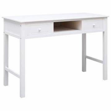 vidaXL Schrijftafel 110x45x76 cm hout wit, Verzenden, Nieuw