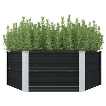 vidaXL Plantenbak verhoogd 129x129x45cm gegalvaniseerd staal, 100 cm of meer, Verzenden, Nieuw, Metaal