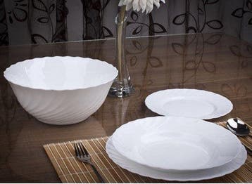 Luminarc Trianon Serviesset - Wit- 6 personen - 19 delig, Verzenden, Nieuw