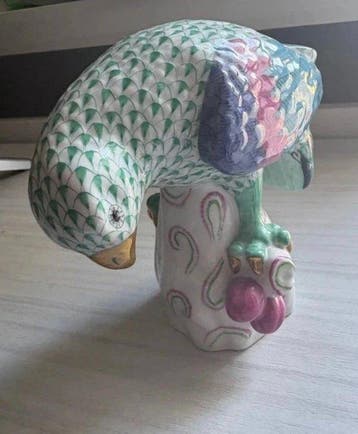 Herend - Beeldje - Fishnet Parrot - Porselein