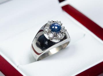 Zonder minimumprijs - Ring - 800 zilver - 2,30 ct saffier, Sieraden, Tassen en Uiterlijk, Ringen, Nieuw