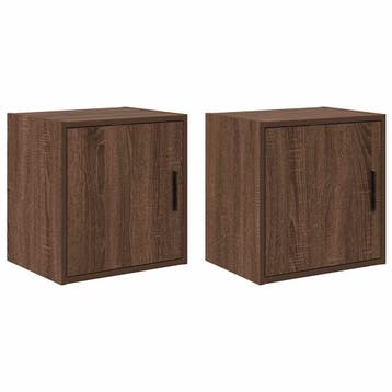 vidaXL Garagewandkasten 2 st spaanplaat bruin eiken, Verzenden, Nieuw