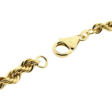 Gouden gedraaide schakelketting; 14 karaat; 45,5 cm, Ophalen of Verzenden, Gebruikt, Goud, Goud