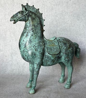 Tang-Dynasty stijl paard 24 cm - Brons - China (Zonder