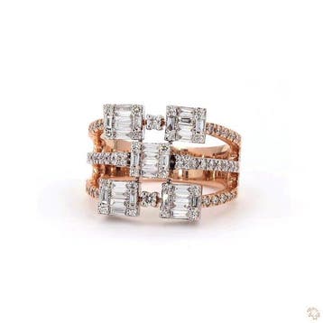 Ring - 14 karaat Roségoud - 0.98ct. tw. Diamant (Natuurlijk), Nieuw