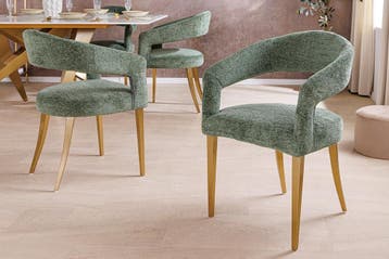 Scandinavische stoel BOUTIQUE groen getextureerde stof, Ophalen of Verzenden, Nieuw