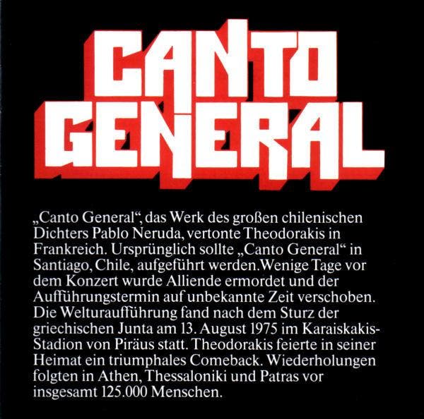 cd - Theodorakis - Canto General, Cd's en Dvd's, Cd's | Overige Cd's, Zo goed als nieuw, Verzenden