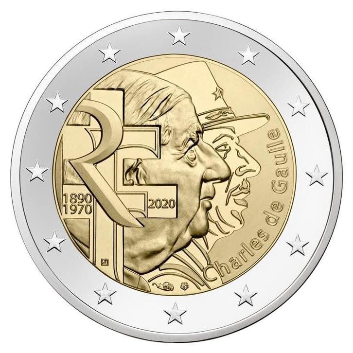 Frankrijk 2 Euro De Gaulle 2020, Postzegels en Munten, Munten | Europa | Euromunten, Verzenden