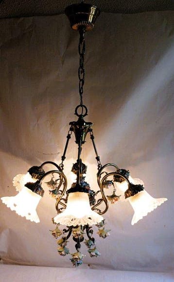 Hangende plafondlamp - Italië eerste helft van de 20e eeuw -