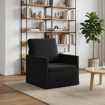 vidaXL Fauteuil Zwart 70 x 81 x 82 cm fluweel, Huis en Inrichting, Eenpersoons, Verzenden, Nieuw, Minder dan 150 cm