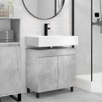 vidaXL Badkamer Waskom Betongrijs 60 x 35 x 60 cm Bewerkt, Verzenden, Nieuw