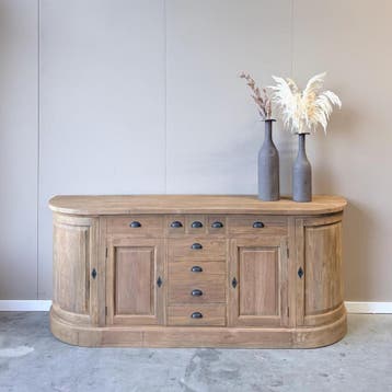 Dressoir met afgeronde hoeken gerecycled teak, Huis en Inrichting, Ophalen of Verzenden, Nieuw