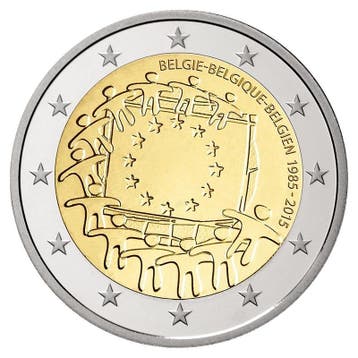 België 2 Euro Europese Vlag 2015, Postzegels en Munten, Munten | Europa | Euromunten, Verzenden