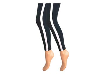Dames legging - Katoen - Witte streep - Zwart, Kleding | Dames, Leggings, Maillots en Panty's, Verzenden, Nieuw