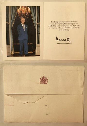 Brief - Buckingham Palace Thank You Card, on behalf of King
