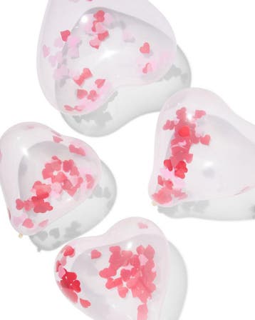 HEMA Confettiballonnen 30cm hart - 6 stuks, Hobby en Vrije tijd, Verzenden, Nieuw