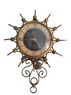 Wandklok - Orfac - Vintage Messing, Glas - 1960-1970 -