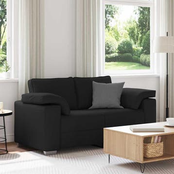 vidaXL Loveseat Zwart 160 cm Stof, Verzenden, Nieuw, Stof, 150 tot 200 cm
