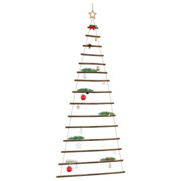 vidaXL Hangende kerstboom met topster 100x210 cm natuurlijke, Diversen, Kerst, Verzenden, Nieuw