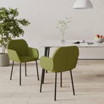 vidaXL Eetkamerstoelen 2 st fluweel lichtgroen, Huis en Inrichting, Stoelen, Verzenden, Nieuw