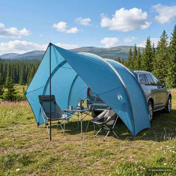 vidaXL Tailgate Luifel Waterdicht 405 x 280 x 220 cm Blauw, Verzenden, Nieuw, Tot en met 2