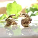 Gouden Disney oorstekers; Donald Duck (Oorbellen), Ophalen of Verzenden, Gebruikt, Overige kleuren, Goud