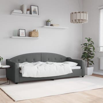 vidaXL Slaapbank 80x200 cm stof donkergrijs, Eenpersoons, Verzenden, Nieuw, 80 cm